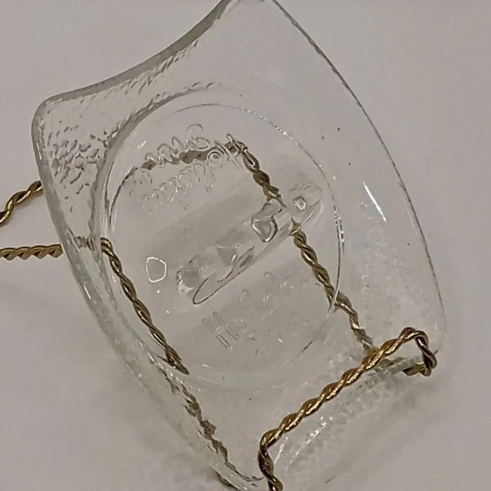 HOLIDAY INN Motel Clear Glass Ashtray Atomic Style 5 Inch Rectangle Vtg
